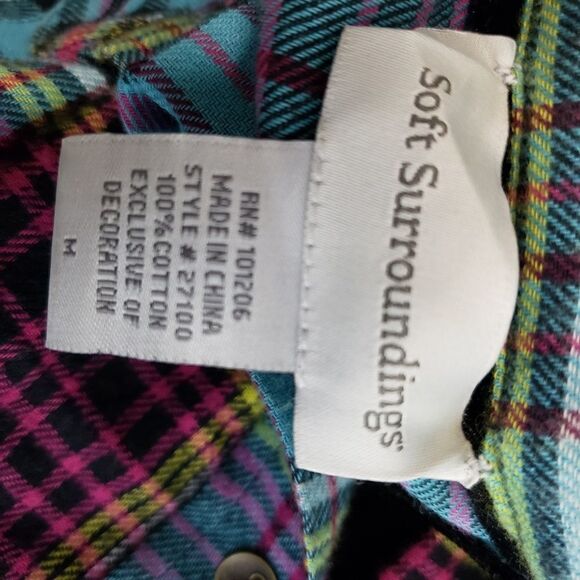 Soft surroundings Highland plaid top 27100 - Picture 4 of 7